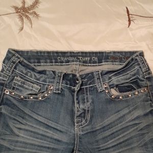 Cowgirl Tuff wing and a prayer bootcut jeans